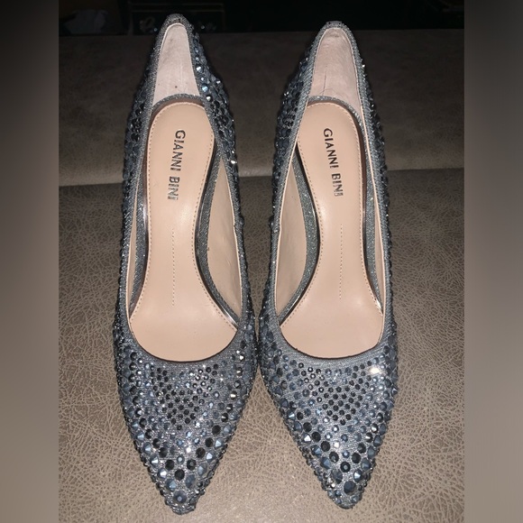 Gianni Bini Womens Multi Studded Design Stiletto Pumps Pewter - Size 7M - Picture 1 of 10